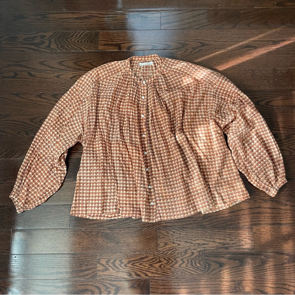 THE JANE BLOUSE- CLAY BLOCK PRINT
